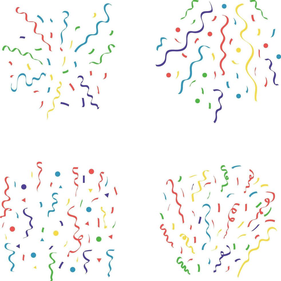 Colorful Confetti Party.isolated on transparent background. Festive vector illustration