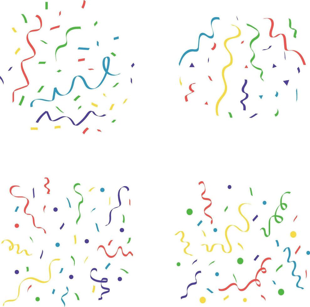 Colorful Confetti Party.isolated on transparent background. Festive vector illustration