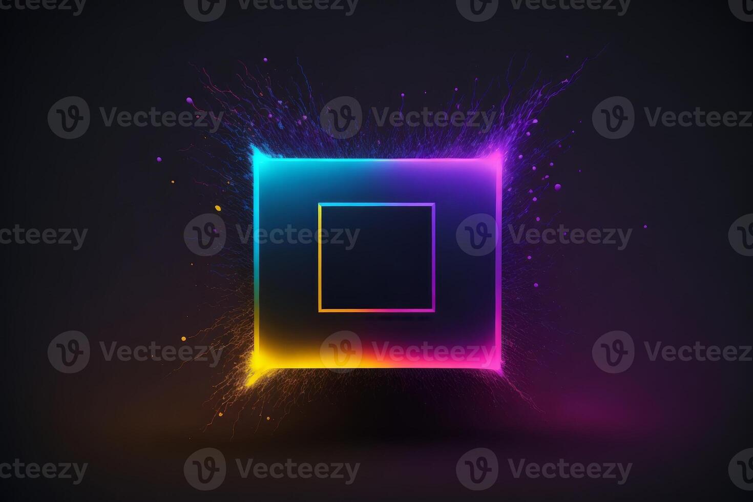Abstract colorful frame on black background. photo