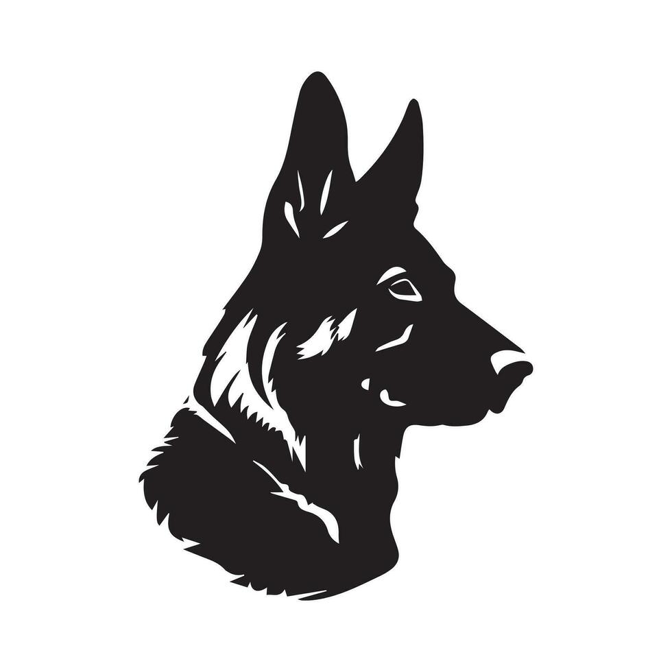 Black and white dog with vector illustration