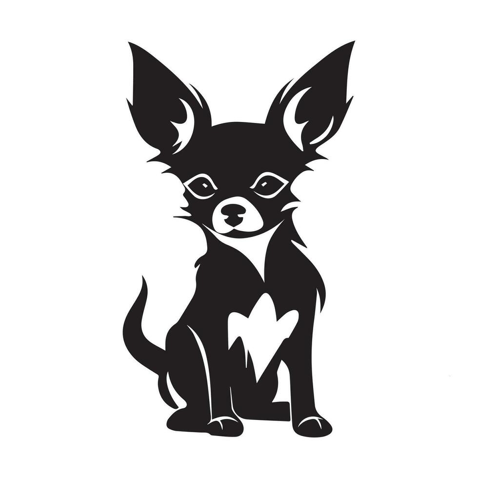 chihuahua silueta personaje con vector ilustración
