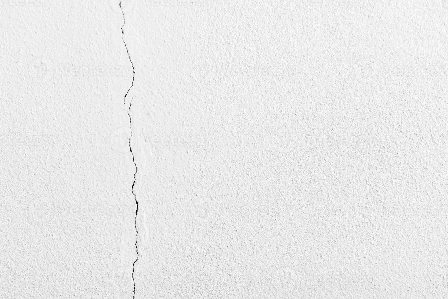 Cement surface crack. Caused by wrong construction, Empty space. photo
