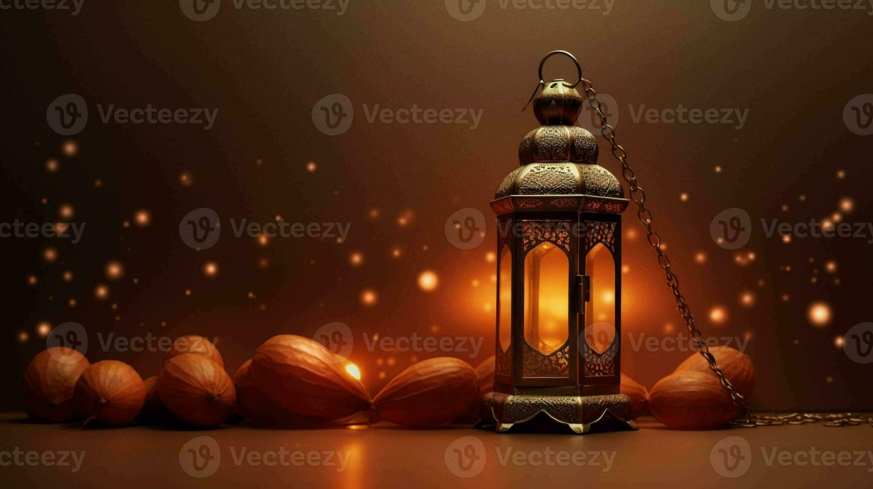 Ramadan Kareem background with arabic lantern photo