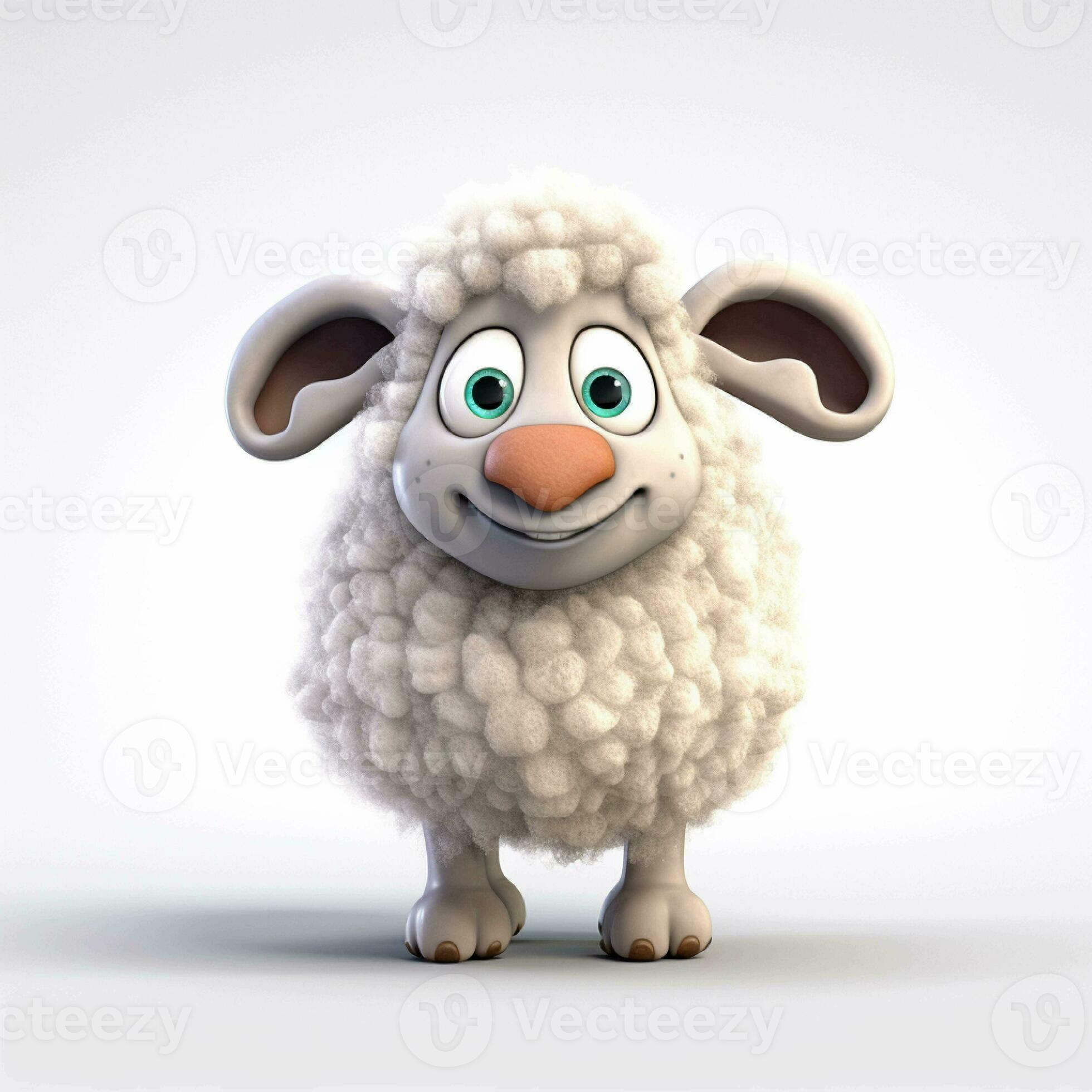 Cartoon sheep with big eyes. 3d rendering 25455771 Stock Photo at Vecteezy