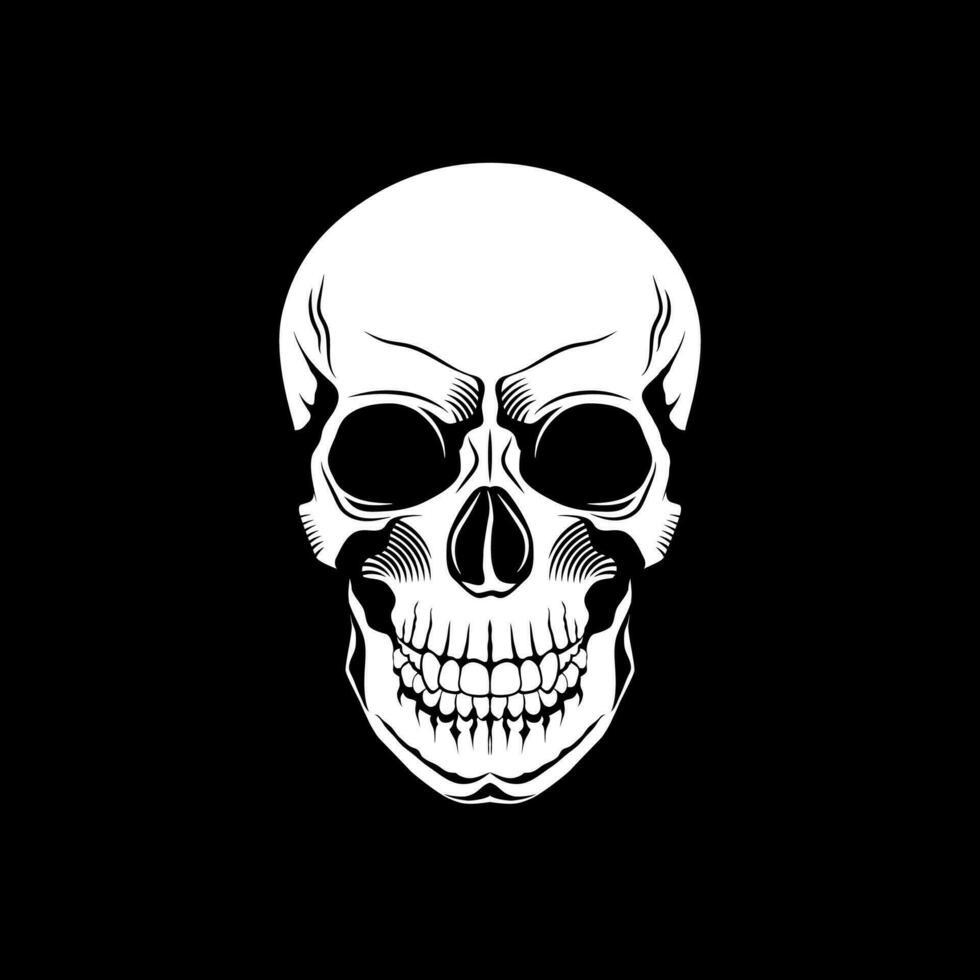 vector cráneo icono, cráneo silueta en negro antecedentes