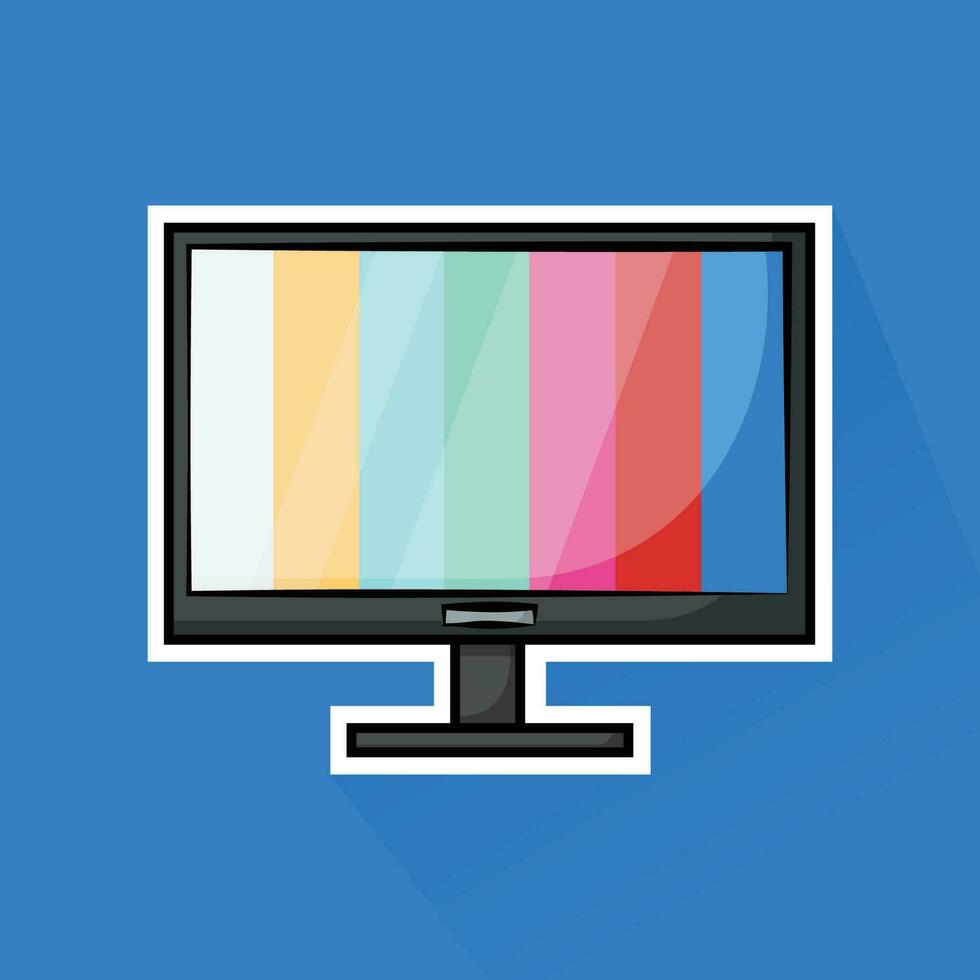 Illustration Vector of Gray Monitor in Flat Design