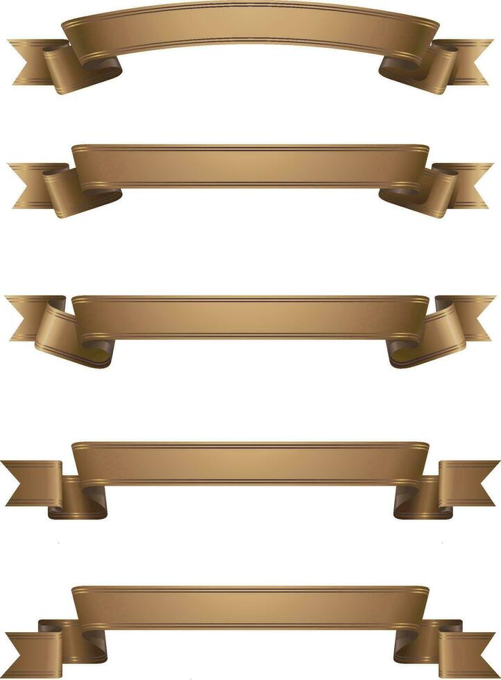 Ribbon banner vector set.