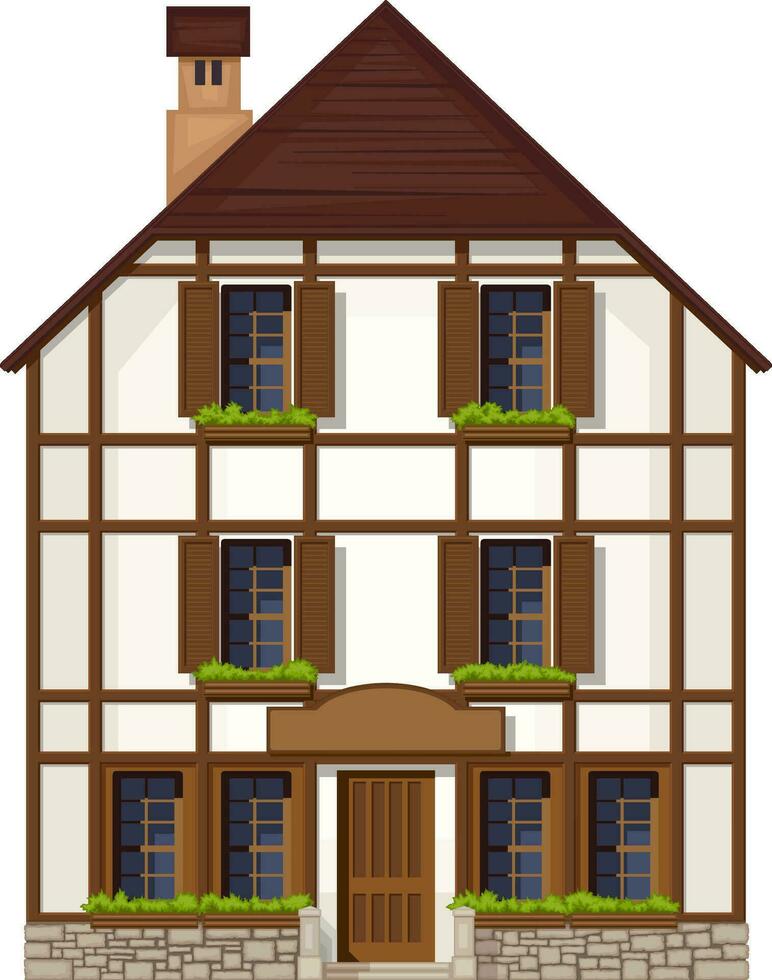 Old style building.Small town street. vector