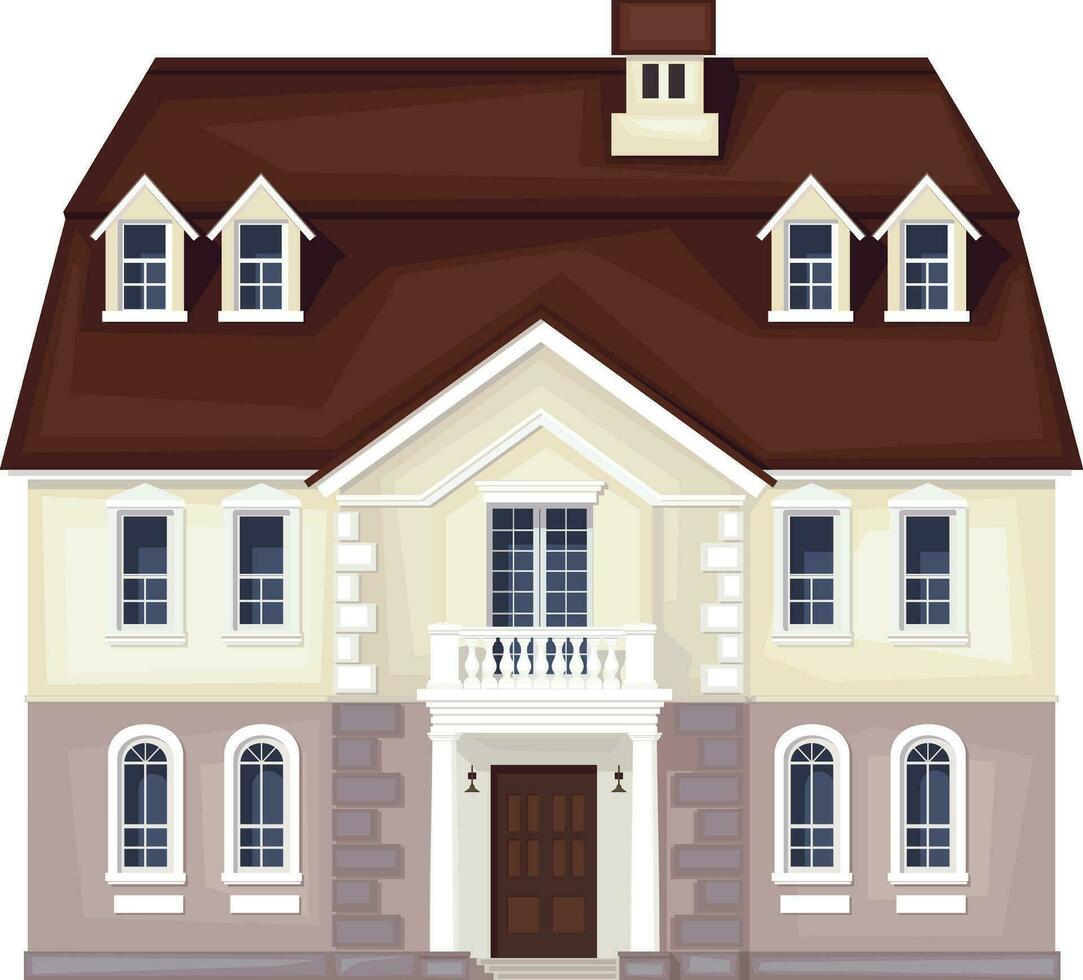 Old style building.Small town street. vector