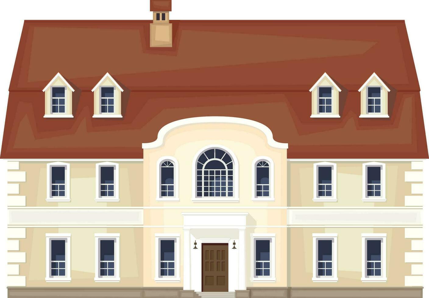 Old style building.Small town street. vector