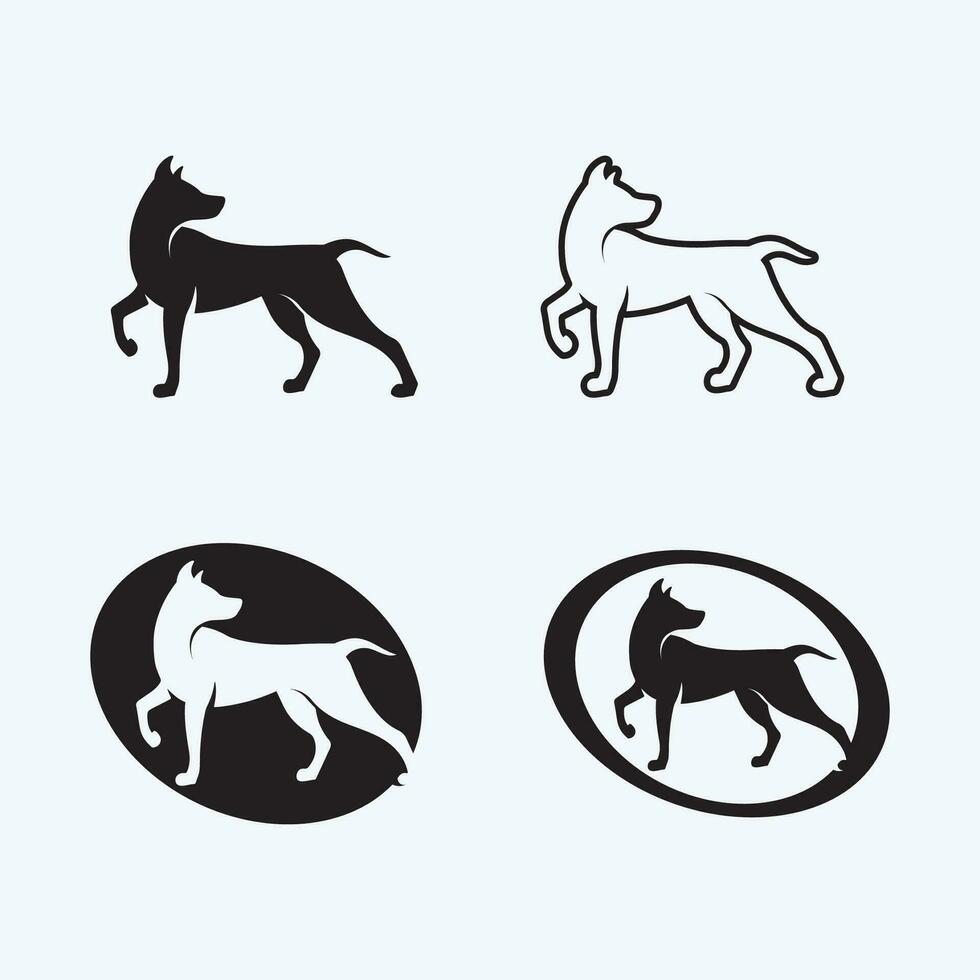 perro logo y icono animal vector ilustración diseño gráfico