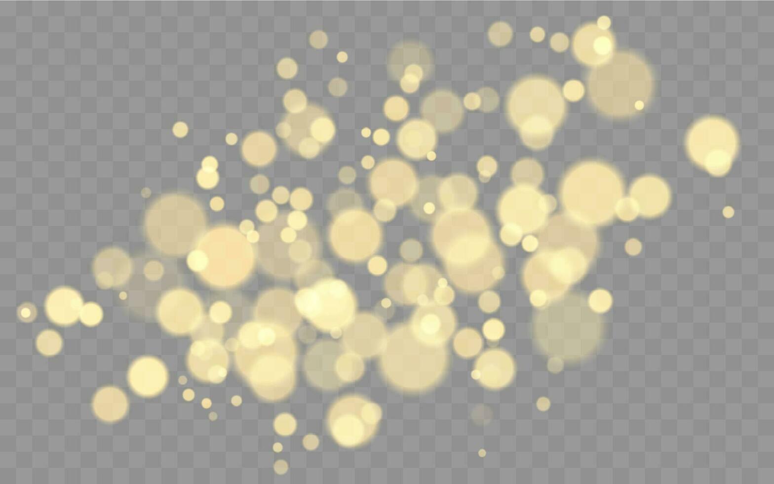 Glowing bokeh light, background of shining dust, spotlight, starlight, spark. Transparent blurred shapes. Abstract light effect vector