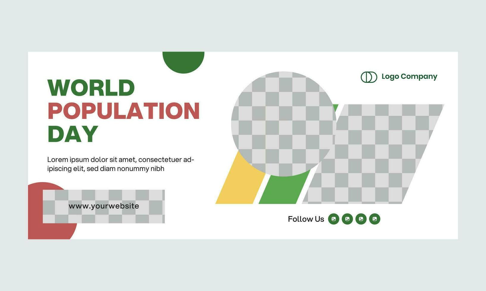 World Population Day Banner Template. Suitable for campaign poster, public event, and content social media. vector