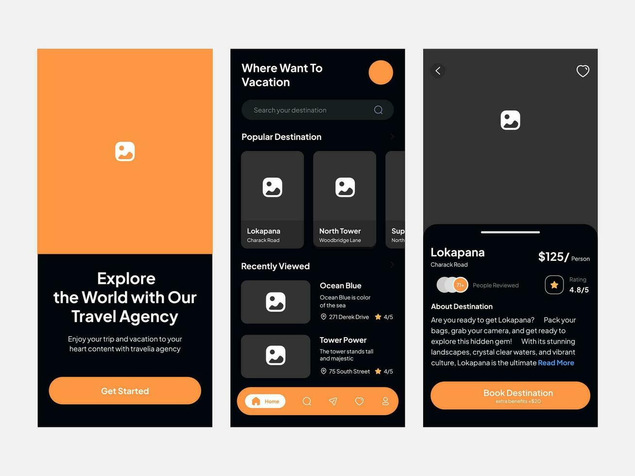 Traveling mobile app ui kit template. Perfect for digital companies and business startups engaged in the mobile or website developer sector vector