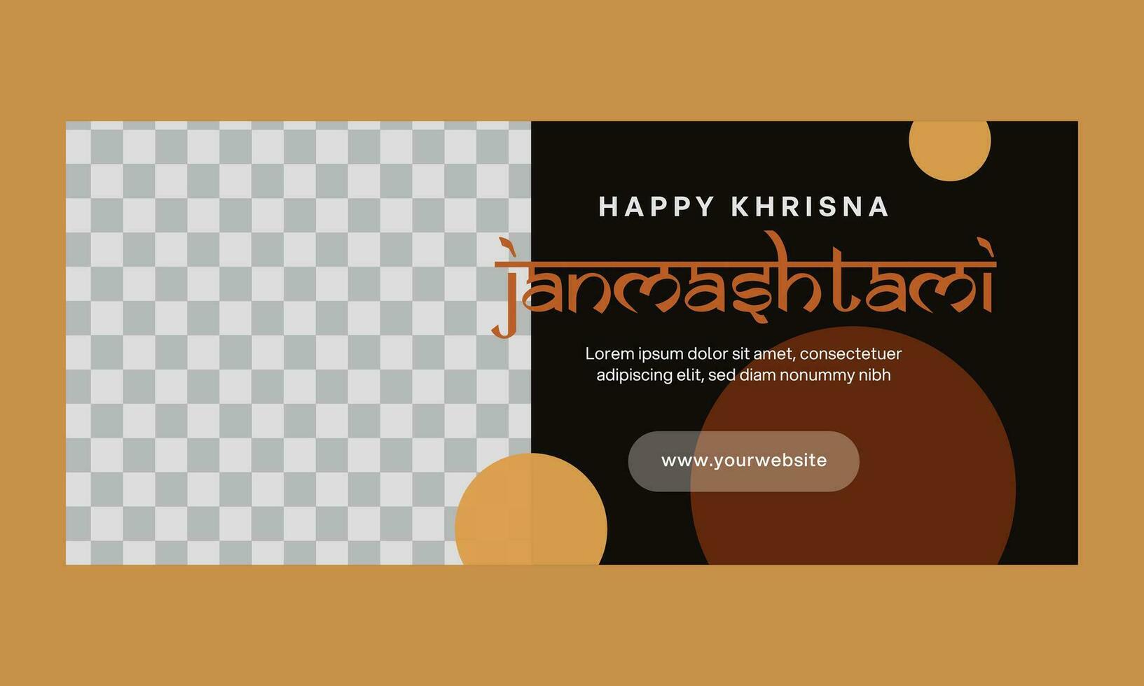 Modern banner of janmashtami design template. Suitable for content media promotion event, web banner, atc. vector