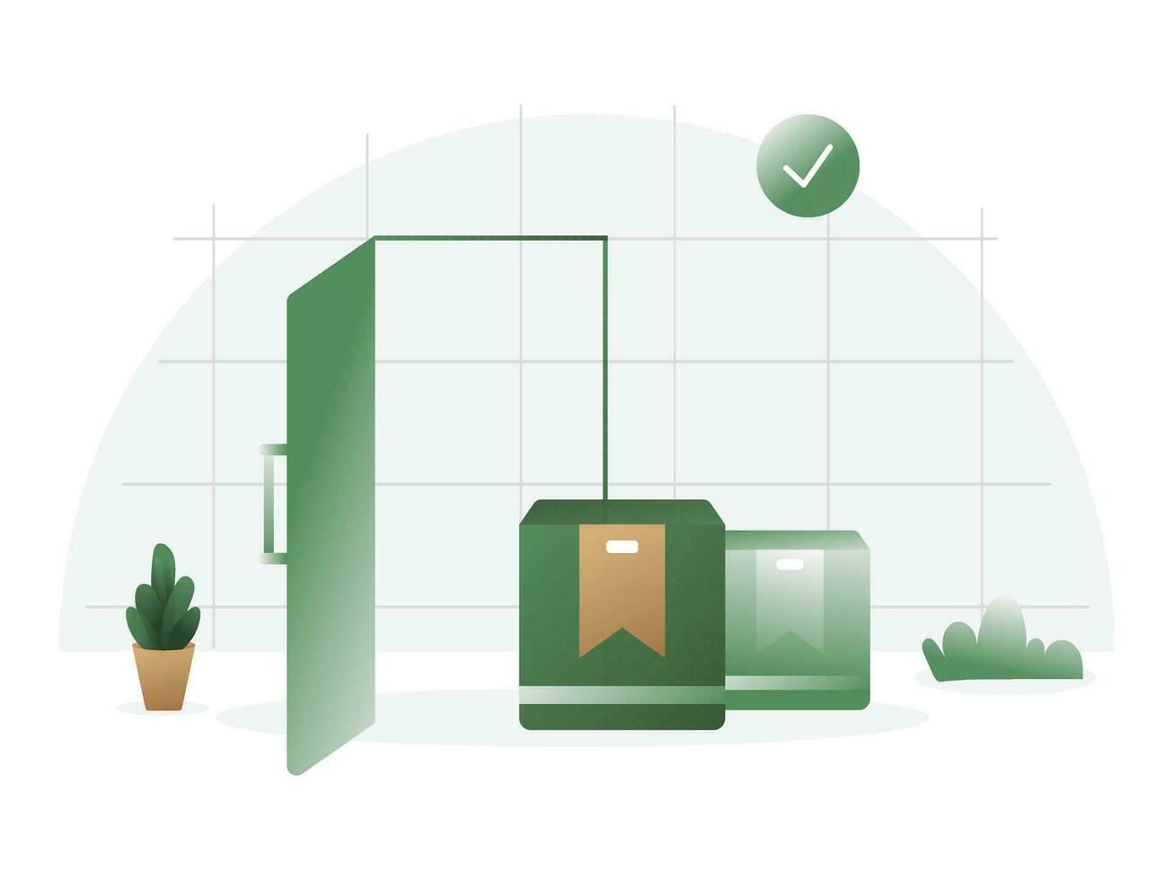 Product arrive furniture flat illustration suitable for mobile asset app and website design vector