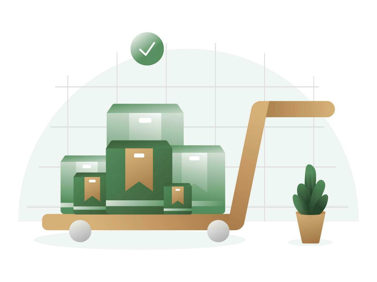 Product delivery furniture flat illustration suitable for mobile asset app and website design vector