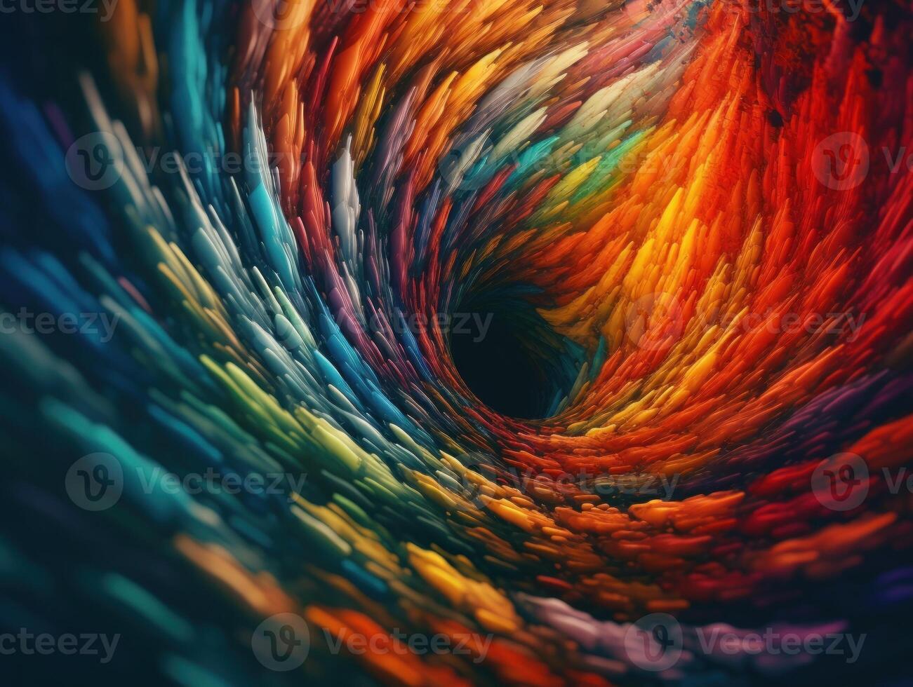 Colorful Swirling radial vortex background created with technology. photo