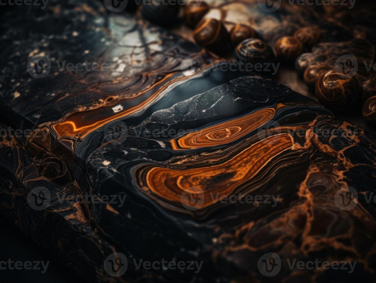 Marble stone texture background with elements of semi-precious stones and gold created with technology. photo