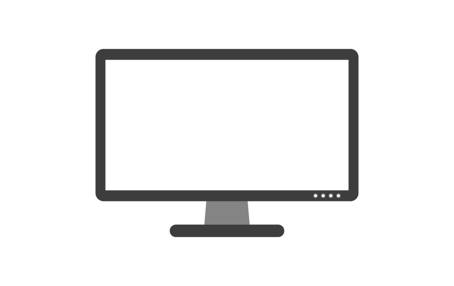 Flat Monitor Display Icon Isolated Vector Illustration