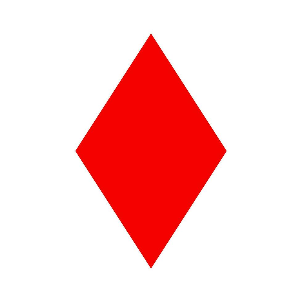 Diamond Playing Card Red Symbol Icon Isolated Vector Illustration