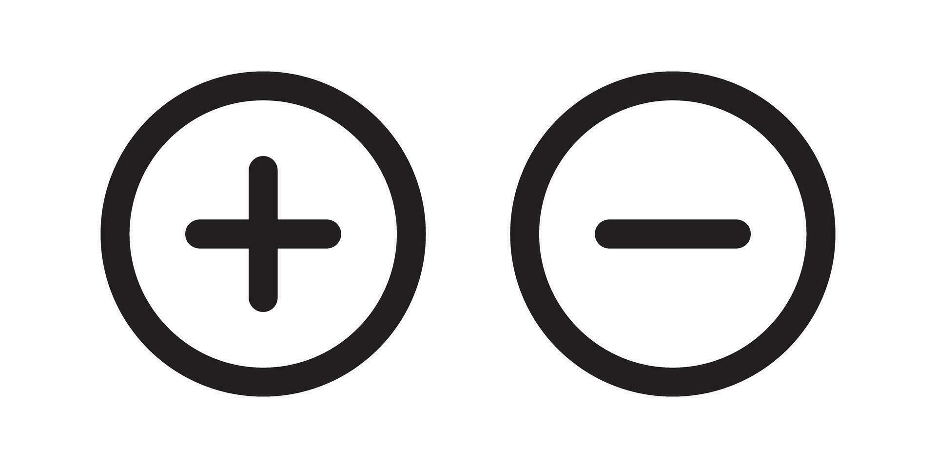 Add Minus Circular Buttons Symbol Icon Vector Illustration