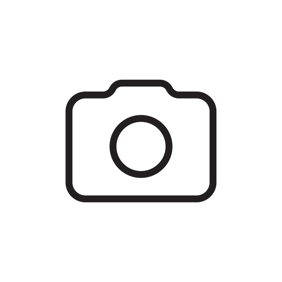 Camera Frame Lens Flat Outline Icon Vector Illustration