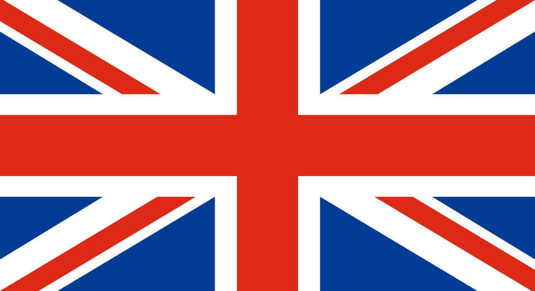 United Kingdom Flag Red Blue Stripes Vector Illustration