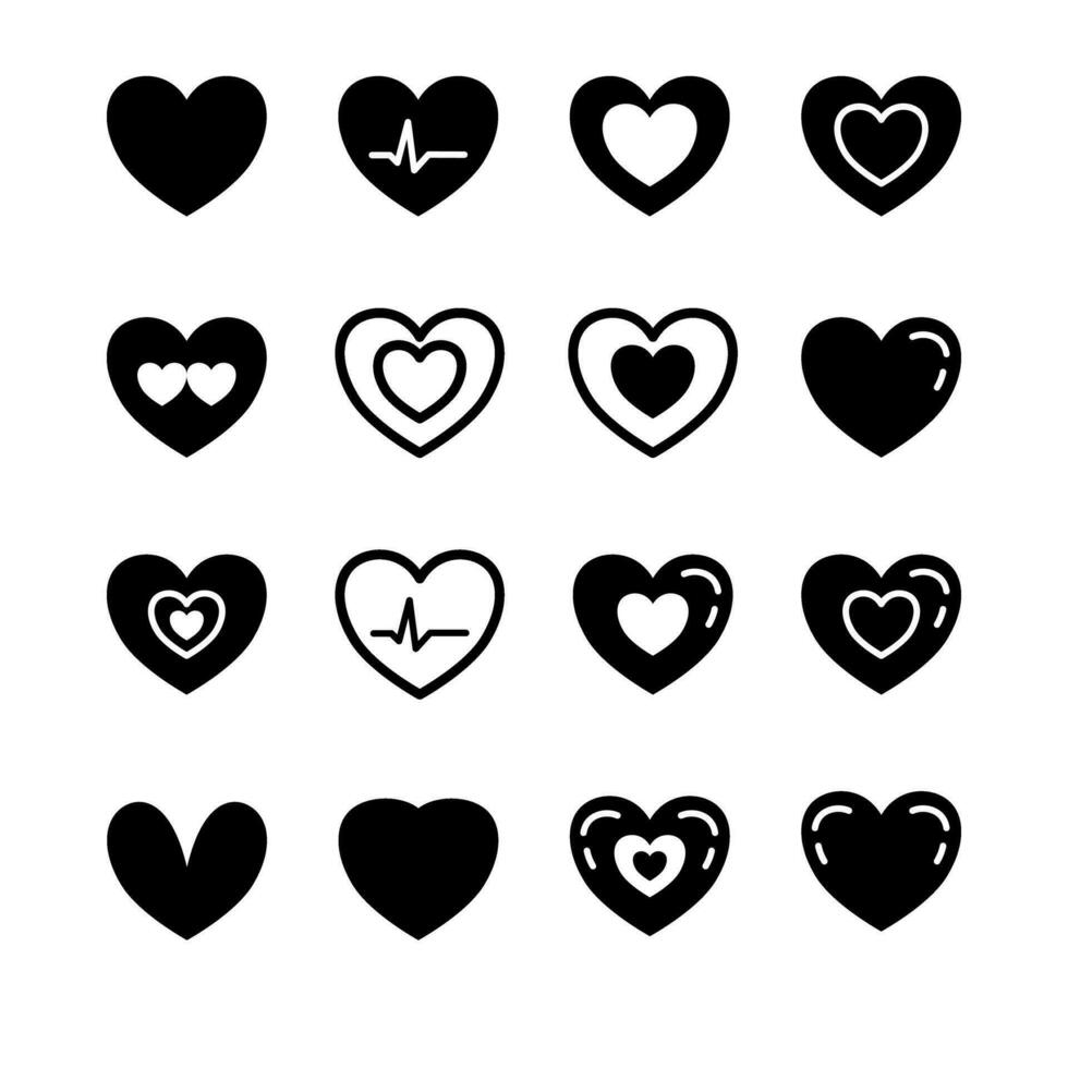 Heart Shape has been transformed into various shapes, vector icon isolated on transparent background