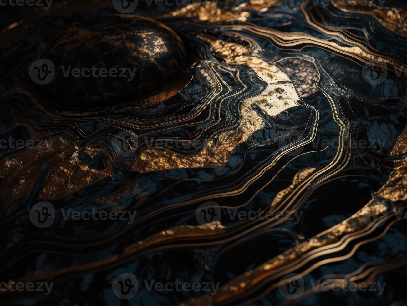 Marble stone texture background with elements of semi-precious stones and gold created with technology. photo