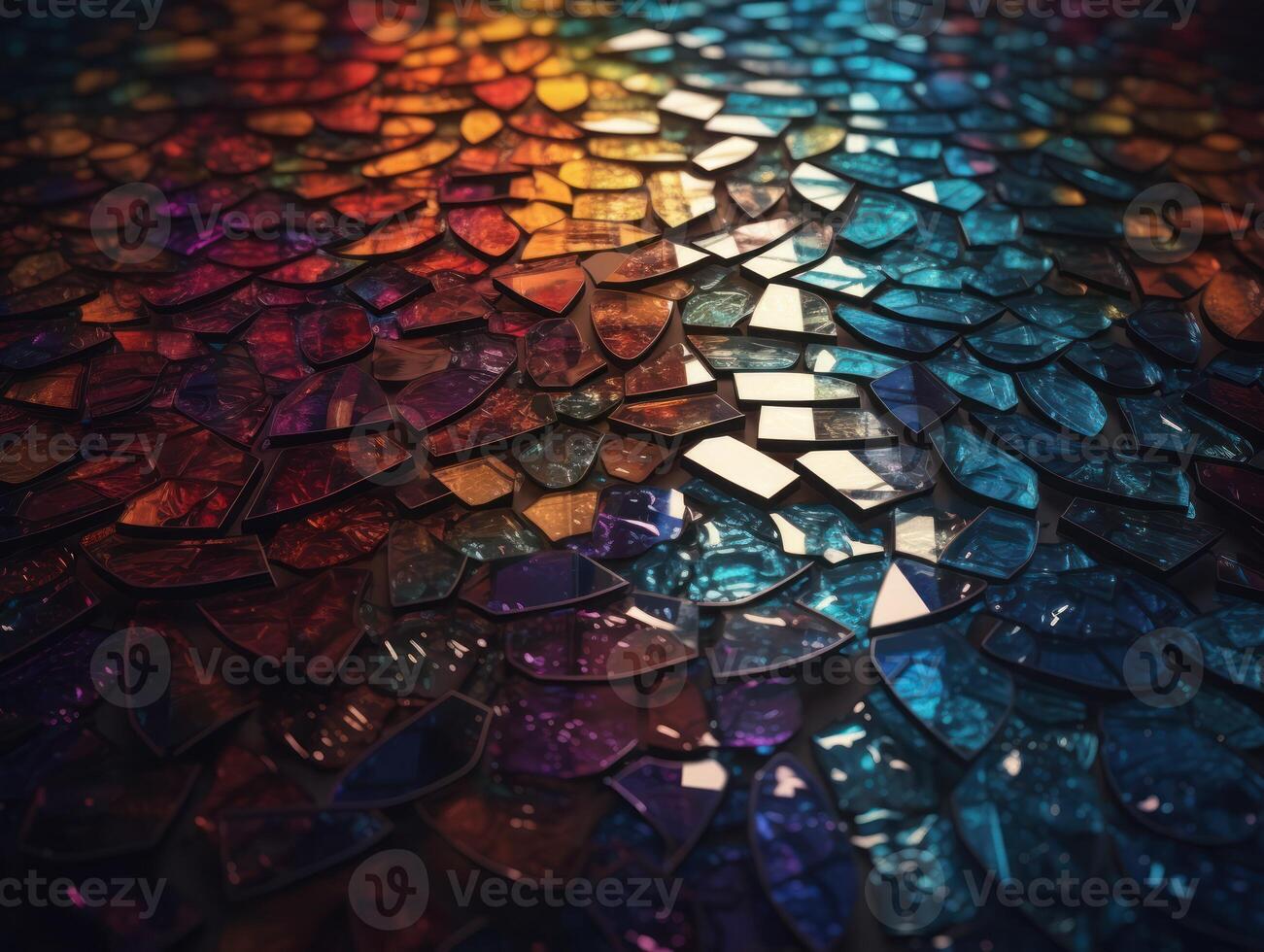 An endless fractals made of translucent multicolored crystals natural gemstone technology. photo
