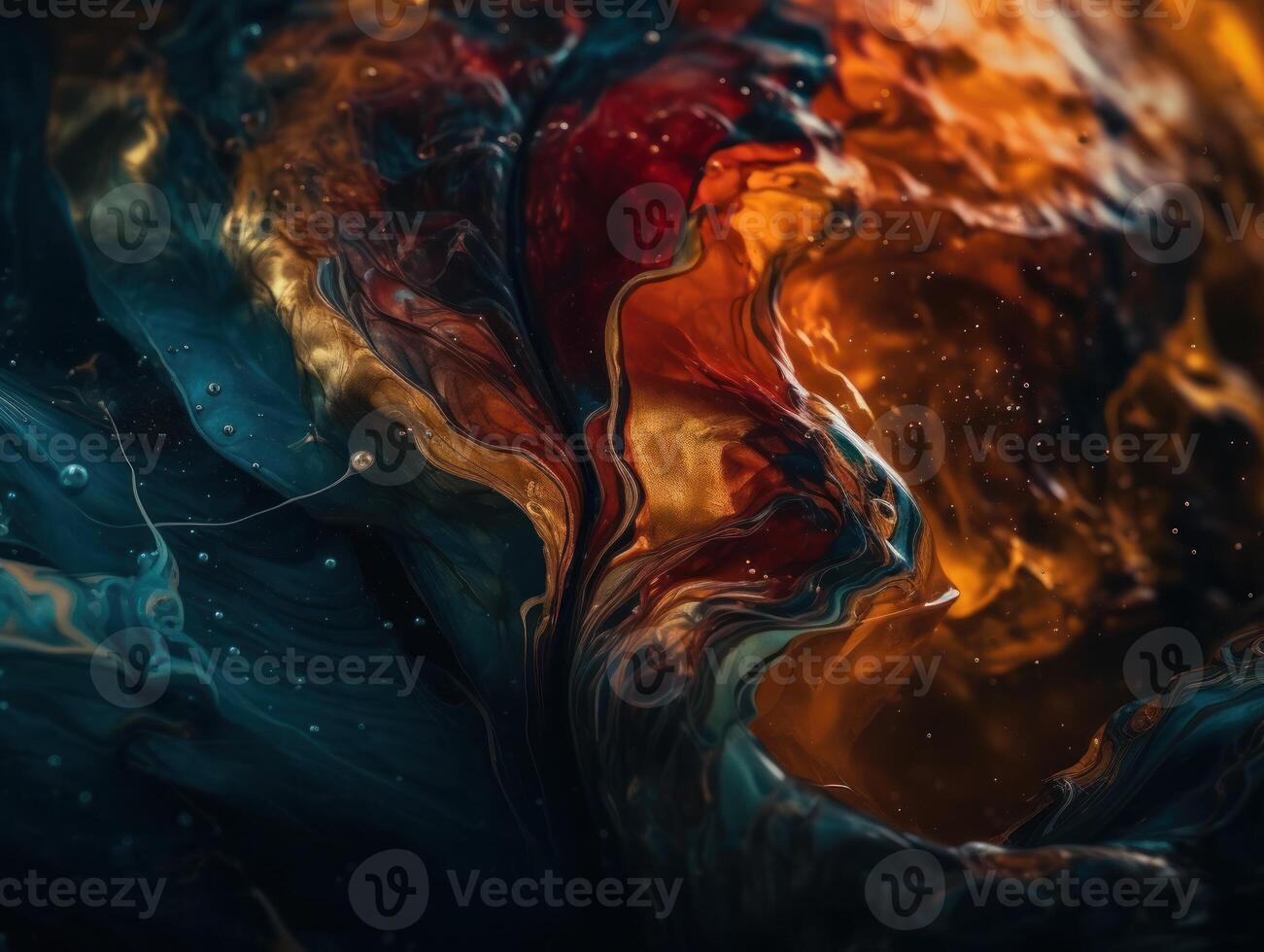 Bright fluid marble paint pattern Dynamic liquid shapes background created with technology photo