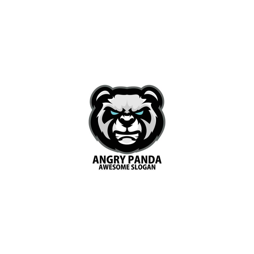 angry panda design gaming esport logo vector