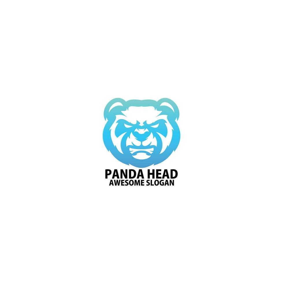 panda cabeza logo diseño degradado línea Arte vector