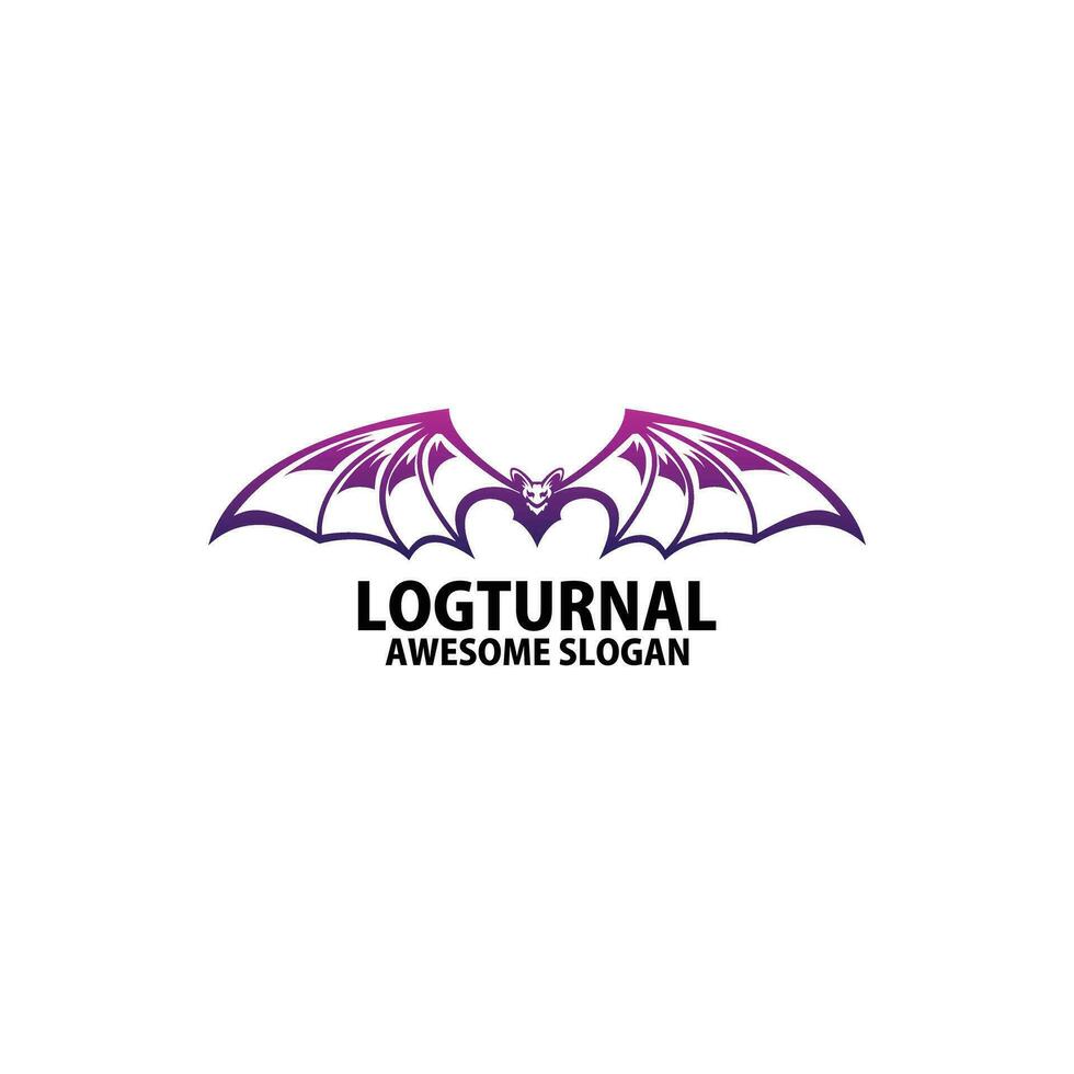 bat logo design gradient line art vector