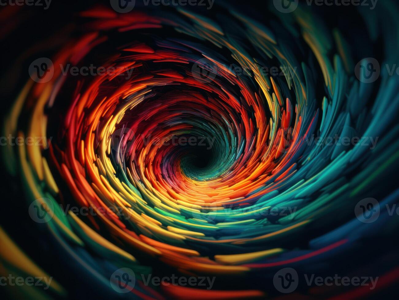 Colorful Swirling radial vortex background created with technology. photo