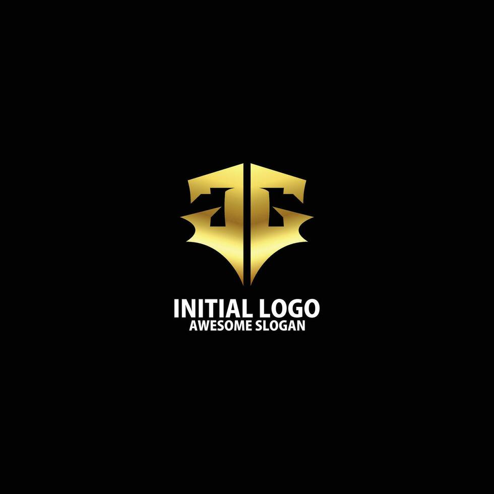 initial gg with luxury logo design monogram vector