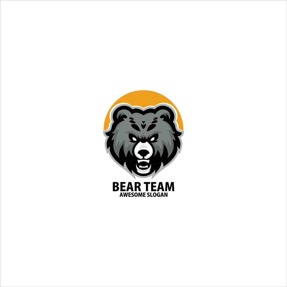 bear head logo gaming esport design mascot vector