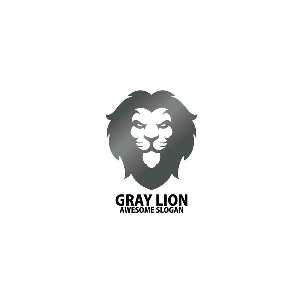 león cabeza logo diseño degradado color vector