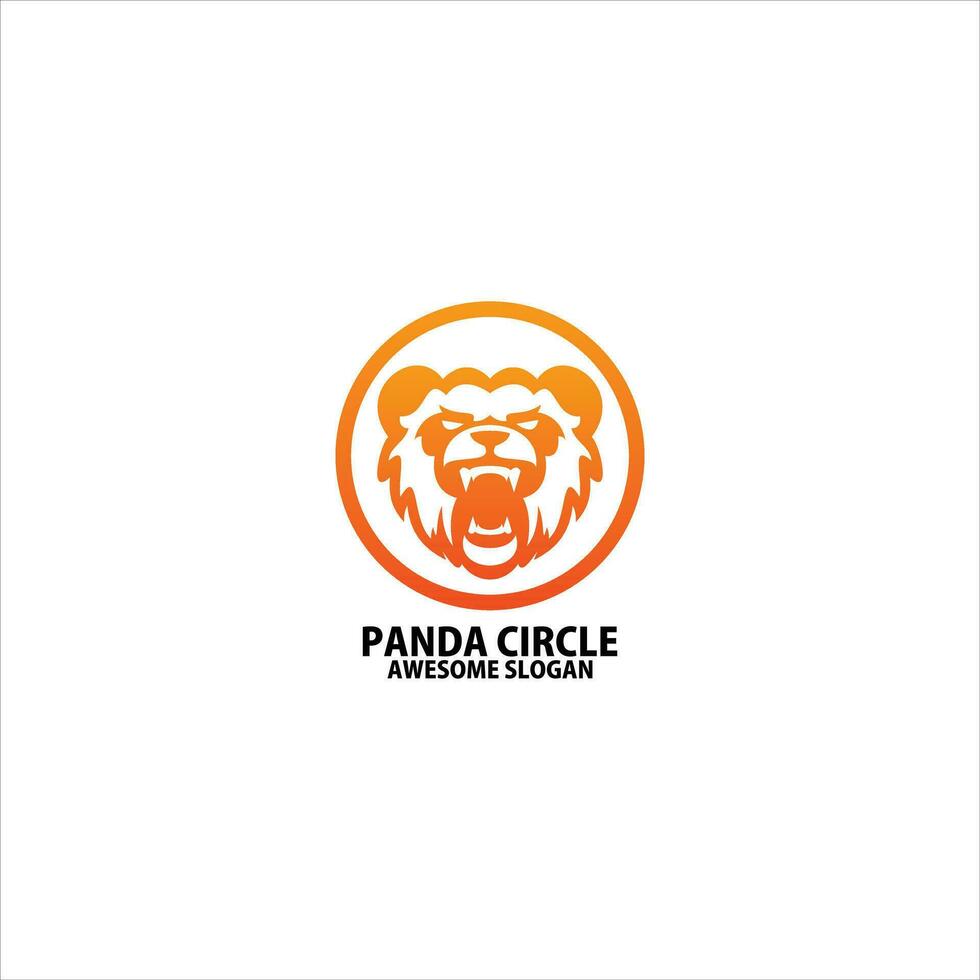 panda logo design gradient line art vector