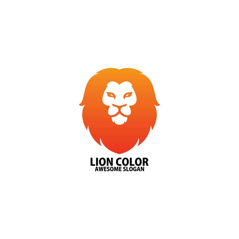 león cabeza logo diseño degradado color vector