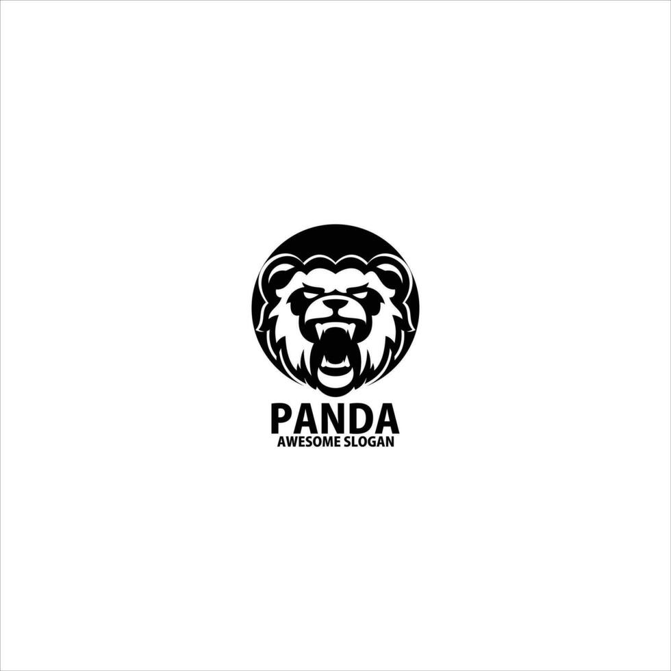 panda angry logo design symbol vector