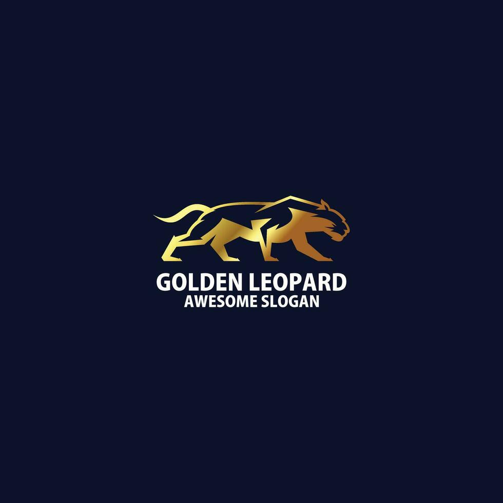 leopard with luxury logo design vector
