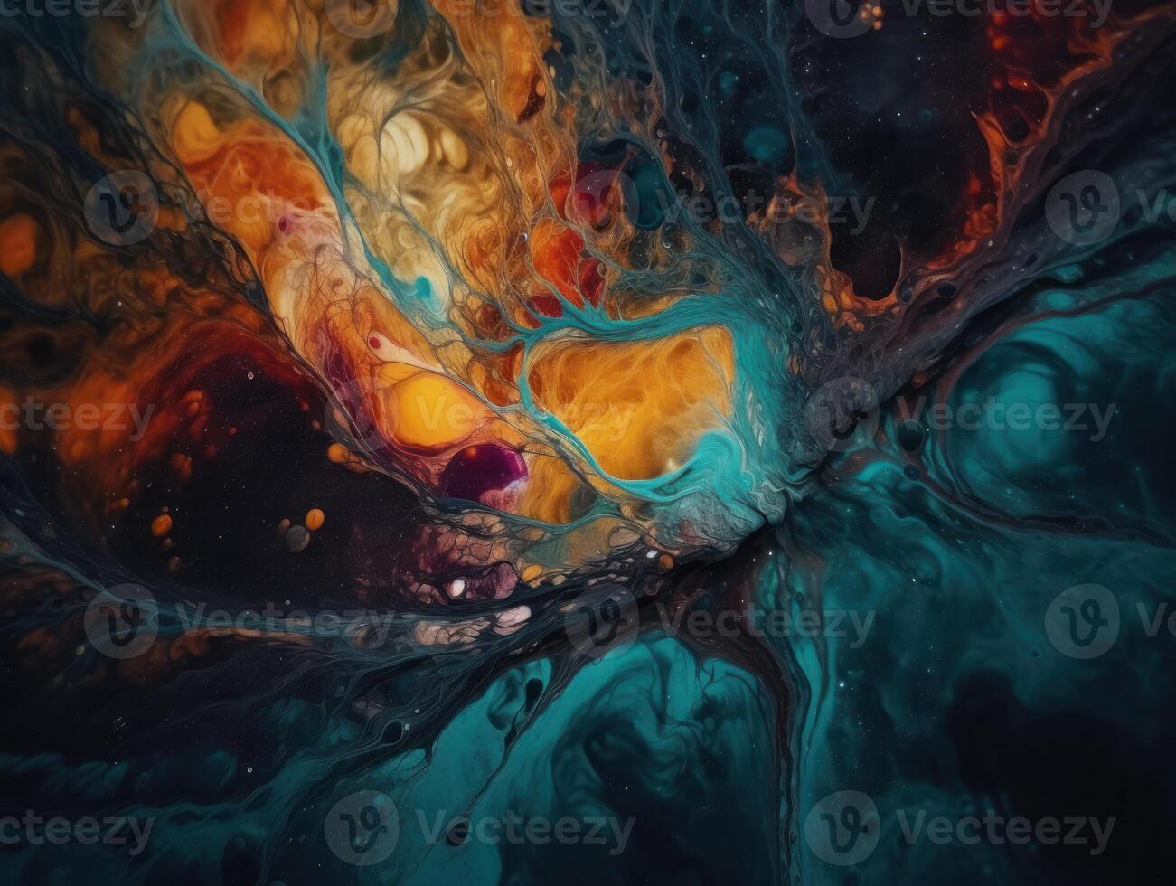 Bright fluid marble paint pattern Dynamic liquid shapes background created with technology photo