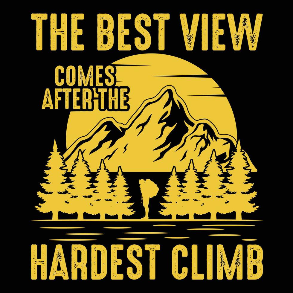 Hiking T-shirt Design vector