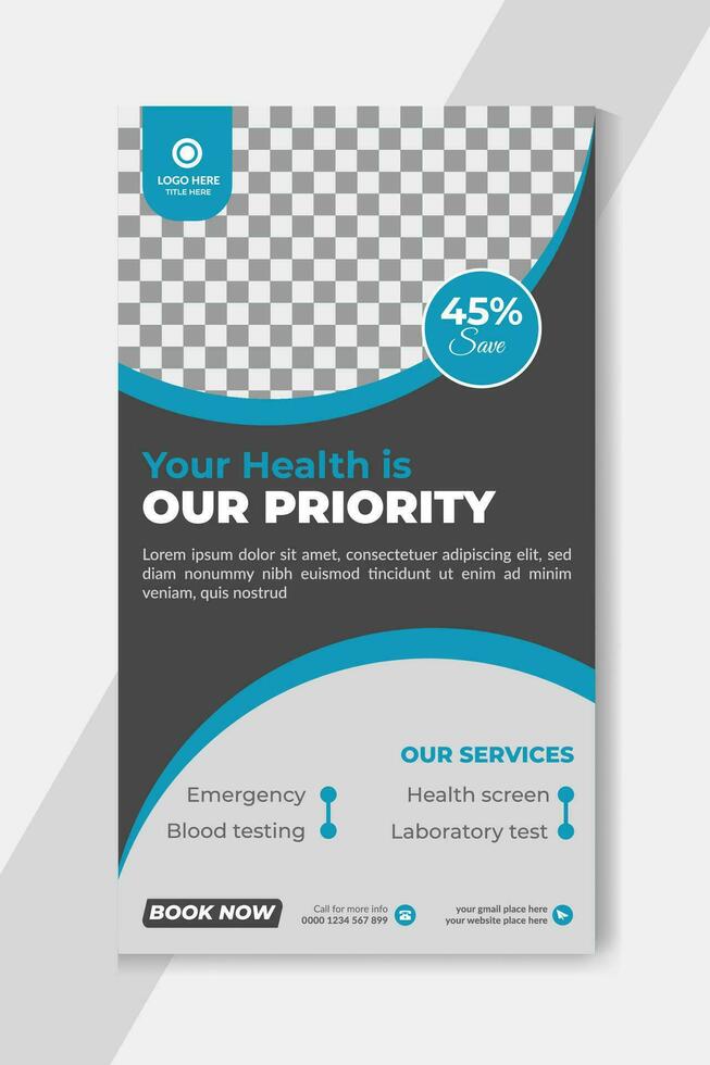 Medical healthcare social media stories Free Vector. Medical health social media story post promotion template free Vector