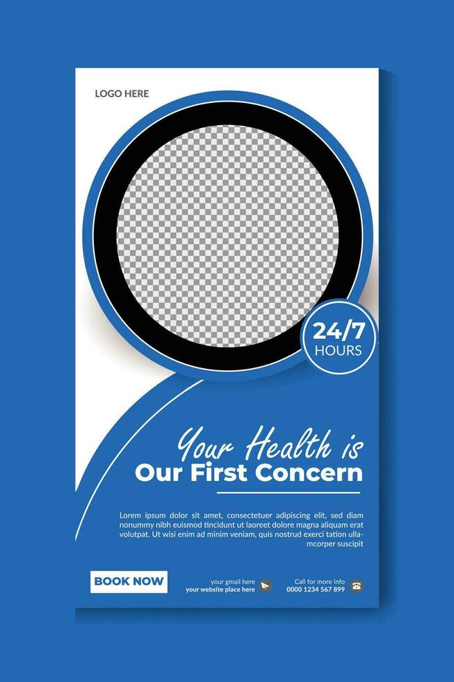 Medical healthcare social media stories Free Vector. Medical health social media story post promotion template free Vector