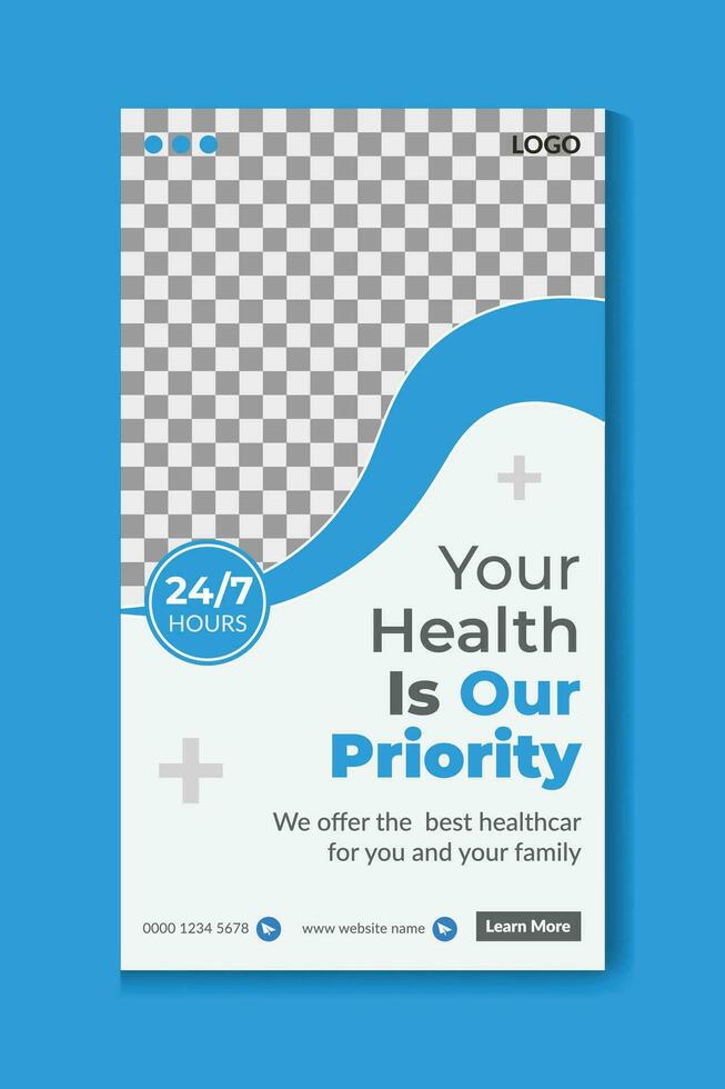 Medical healthcare social media stories Free Vector. Medical health social media story post promotion template free Vector