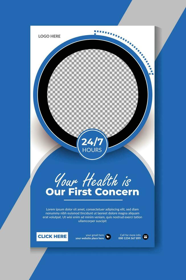 Medical healthcare social media stories Free Vector. Medical health social media story post promotion template free Vector