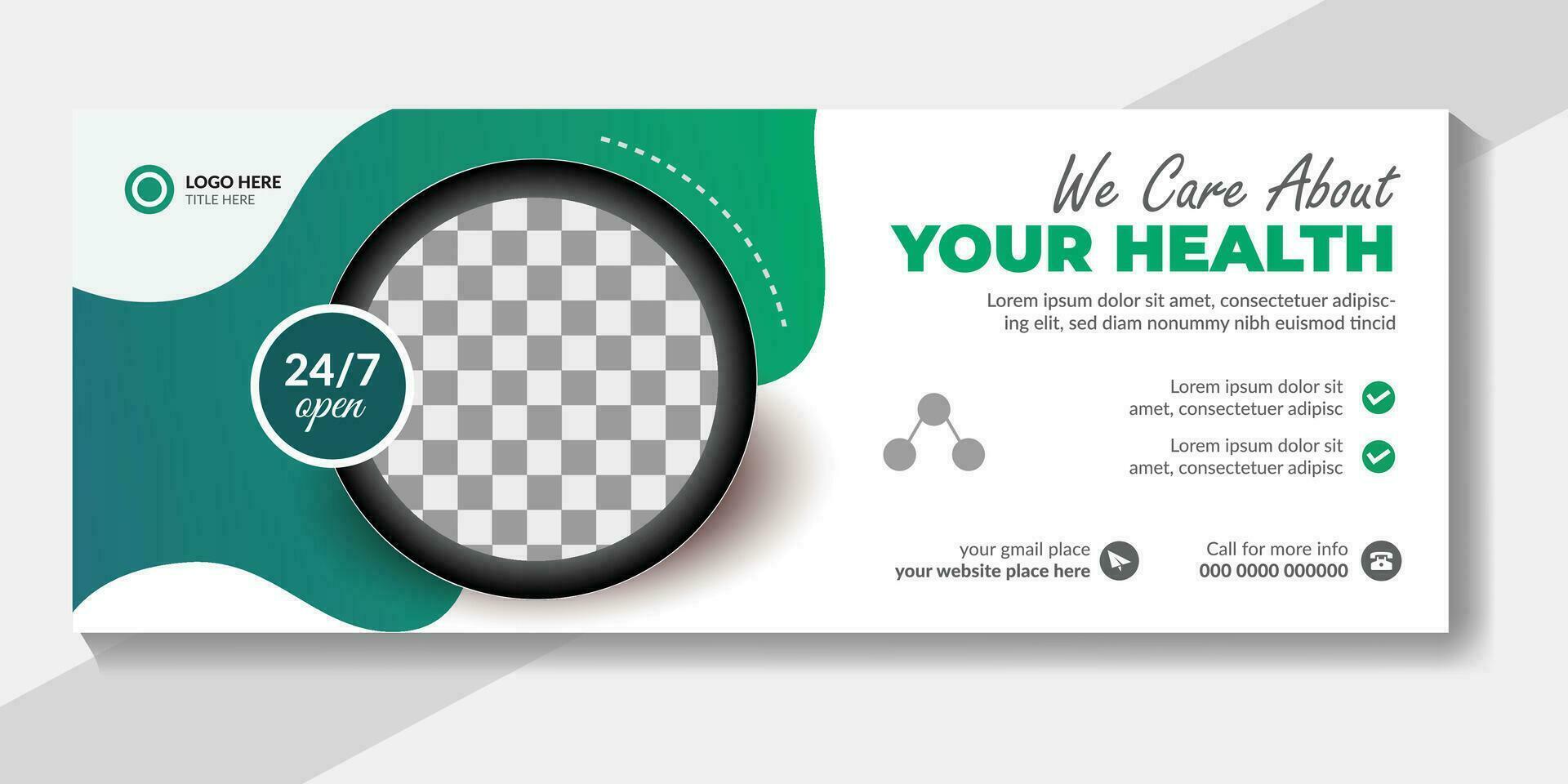 Medical timeline cover design social media banner template, medical student, hospital banner, or web banner template, medical cover template design vector